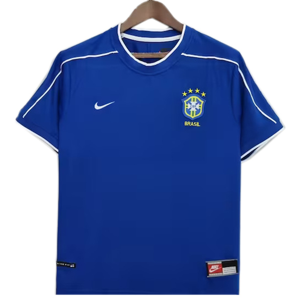 Brazil extérieur maillot rétro deuxième uniforme de football pour hommes hauts maillot de football de sport 1998